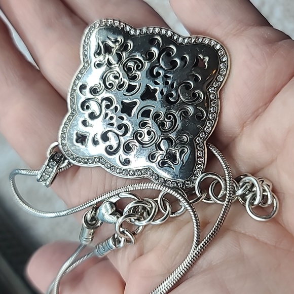 Brighton $78 "FORTUNA" Reversible Pendant w Swarovski Crystal Trim π - Picture 5 of 10